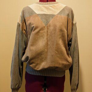 Bally VTG 90s Rare Suede Leather Pullover Sweatshirt – Italian Made Size Small